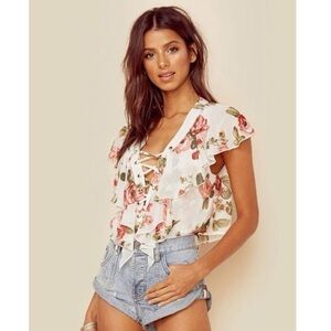 NWT Show Me Your MuMu Treasure Lace Up Top
